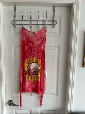 Guns N' Roses Women's Red Tie-Dye Muscle Tee